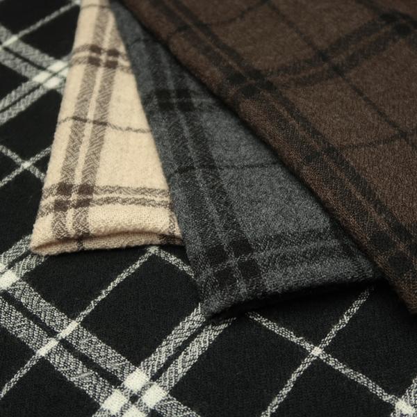 お買い得 ウールガーゼ生地 ウール100％ ワッシャー加工 タータン