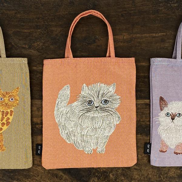 猫柄バッグ 猫グッズ 松尾ミユキ ミニバッグ 雑貨 トートバッグ プレゼント 女性 ねこ ネコ かわいい おしゃれ  可愛い リス モチーフ 送料無料(メール便選択で)