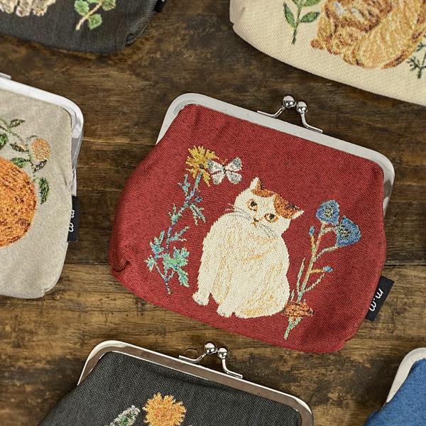 がま口財布 猫柄 松尾ミユキ ミニパース B　猫グッズ 雑貨 ネコ プレゼント 女性 おしゃれ ねこ かわいい 可愛い 小銭入れ 松尾みゆき