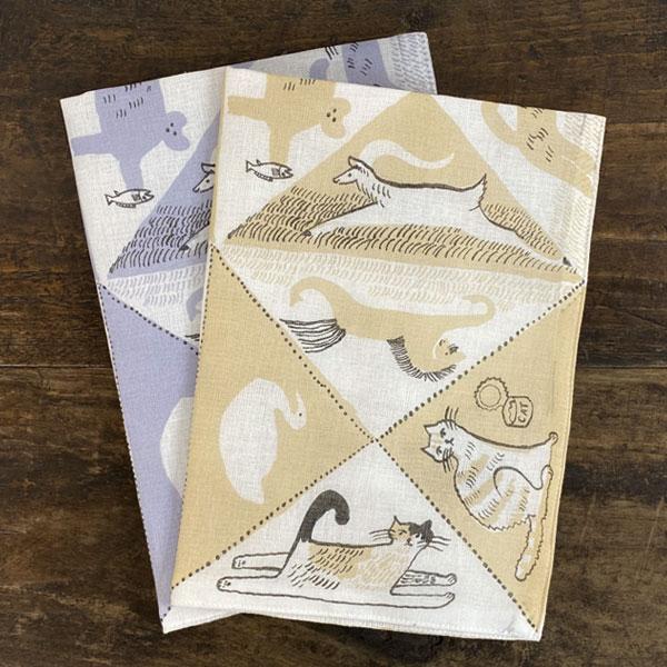 旅するレストラン・トラネコボンボンを主宰する料理人、中西なちおさんデザインの大判サイズの蚊帳ふきんです。猫や鳥、馬などの個性的でユーモアあふれる動物たちのデザイン。大判サイズなので吸水性抜群で、速乾性にも優れています。器ふきんや台ふきん、お...