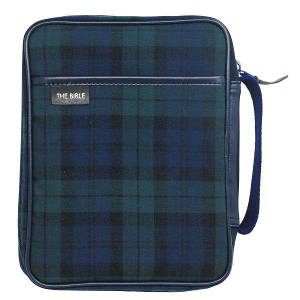 オシャレで品の良い色合いの聖書カバー。ミッションスクール等で爆発人気！【大型用（A５）】■THE BIBLEのタグ付き■材質／ナイロン、綿、PVC　■日本製■大型聖書用　A5判（216×161cm）〈中面〉内側にメッシュポケット付き、ペンホ...