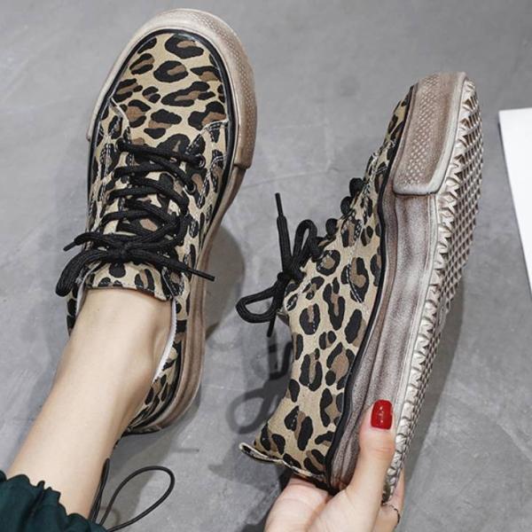 ヒョウ柄 レオパード アニマル柄 スニーカー 編み上げ レースアップ 靴 くつ シューズ レディース レディースファッション カジュアル おしゃれ かわいい ママ Buyee Servicio De Proxy Japones Buyee Compra En Japon