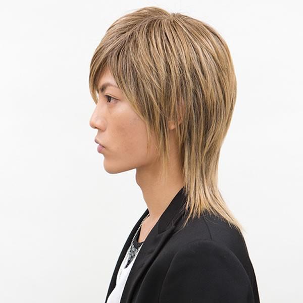 ウィッグ メンズ ロング 自然 金髪 V系 フルウィッグ ロック 耐熱 シェイドロングウルフ ナチュラルブロンド おしゃれ かっこいい コスプレ かつら 男性 遊び Apaproduction Fr