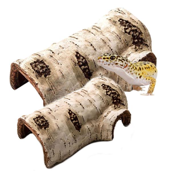 爬虫類 シェルター レオパ ヤモリ カエル 飼育 トカゲ 白樺 樹皮 流木