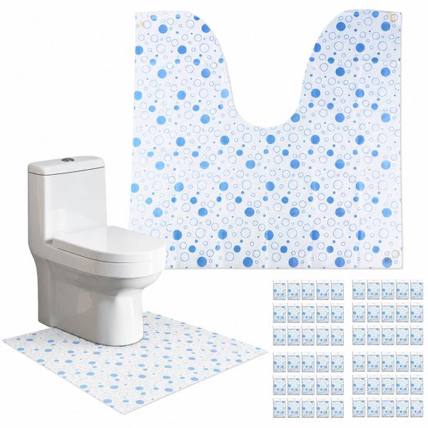 使い捨て トイレマット 吸水 【面倒な床掃除をゼロに】 ズレ防止テープ 使い切り 大容量 業務用 個包装 60枚