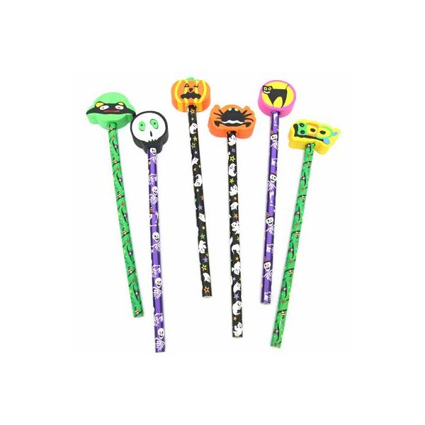 ハロウィン けしごむ付えんぴつ 24個セット　ハロウィン かぼちゃ カボチャ おもちゃ 子供会 幼稚園 保育園 子供会 景品玩具 イベント