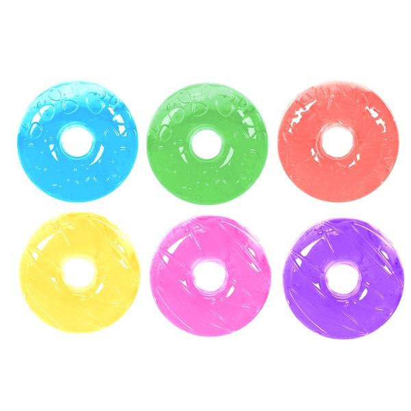 【商品名】キラキラドーナツスライム粘土【24個セット】【商品サイズ】本体サイズ：直径60×D23mm【色】6種アソート。色・柄の指定は出来ません。【注意事項】こちらの商品は業務用商材の為、不良品が出たとしても返品・交換・返金は一切出来ません。