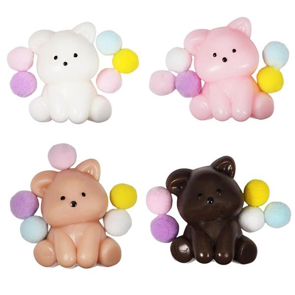 【商品名】カラフルくまさんスクイーズ【20個セット】【商品サイズ】本体サイズ：約H55×W43×D20mm【色】4種アソート。色・柄の指定は出来ません。【注意事項】こちらの商品は業務用商材の為、不良品が出たとしても返品・交換・返金は一切出来...