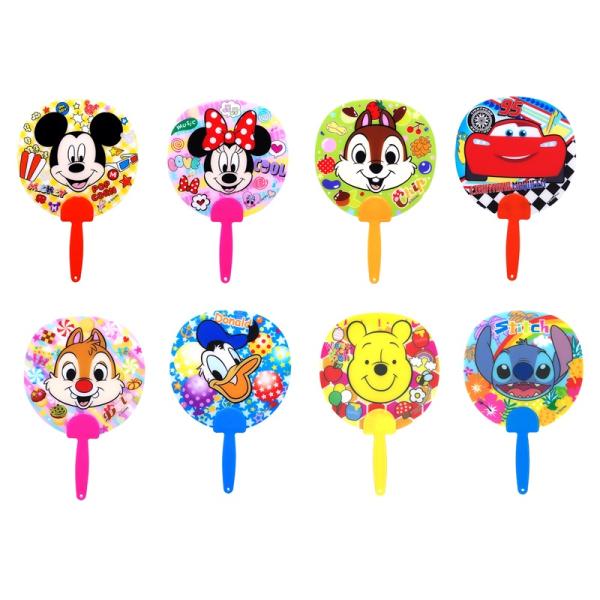 ディズニーオールスター顔柄ミニうちわ 24個セット　うちわ 景品 ディズニー 子供会 自治会 縁日 お祭り 夏祭り