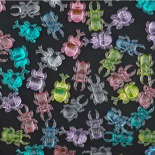 iON!くじ　透明くりあセット　バラ売り可 クラッシュアイス カブトムシ＆クワガタ パステル6カラー 1kg 透明 石