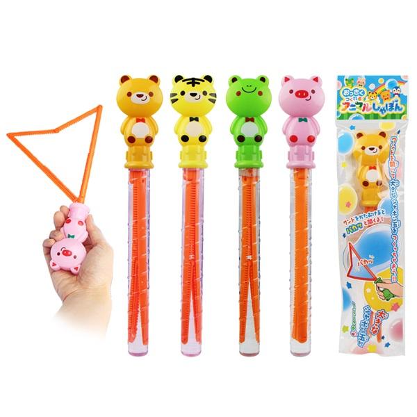 【商品名】おっきくつくれるアニマルしゃぼん【12個セット】【商品サイズ】本体サイズ：H280xW40xD30mmパッケージサイズ：H360xW90xD30mm【色】4種アソート。色・柄指定不可。【注意事項】こちらの商品は業務用商材の為、不良...