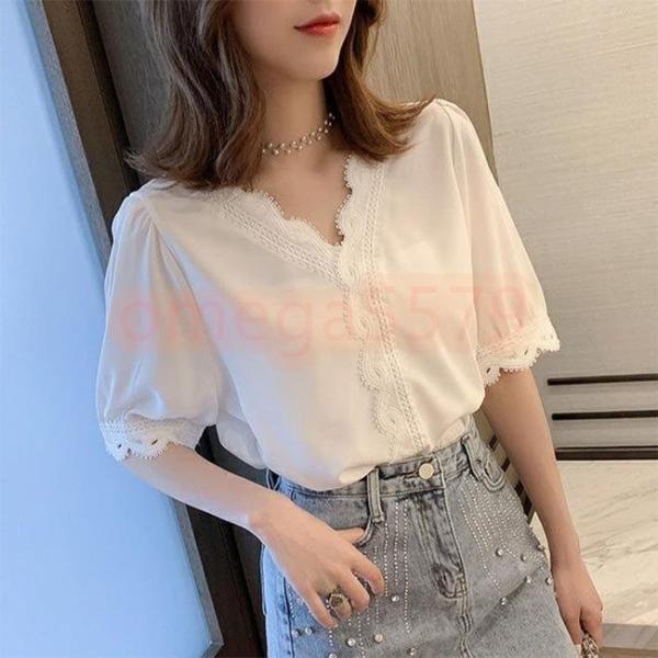 シフォンブラウス 半袖 白 みんな探してる人気モノ シフォンブラウス 半袖 白 レディースファッション