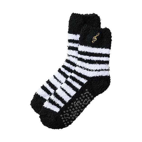 寒い季節のピアノレッスンに！鍵盤柄のルームソックスです。