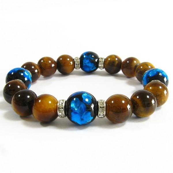 ほたる玉ブレスレット ブルーほたる玉 14mm玉 とタイガーアイ 迫力の大玉 タイガーアイ サイズ18cm cm ほたる石 ほたるガラス ほたる玉 ホタルガラ Hotal 017 沖縄のギフトショップ Mi Ja 通販 Yahoo ショッピング