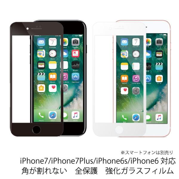 iPhone7/iPhone7Plus/iPhone6s/iPhone6対応 角が割れない 全保護 強化ガラスフィルム