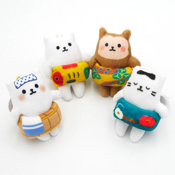 栃木限定 はらまきとるにゃん キーホルダー 眠り猫 猿 黄ぶな 温泉