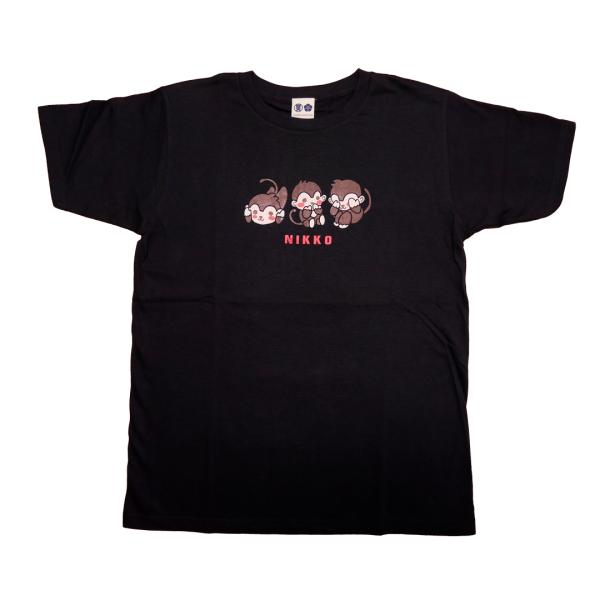 日光限定 三猿Tシャツ 綿100％ 半袖 インディゴ 男女兼用 栃木限定