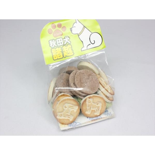 可愛い秋田犬を型どった、上焼・あん粉・抹茶の三種類の味が楽しめる諸越。名称/菓子原材料名/上白糖（国内製造）、小豆粉、抹茶、クロレラ内容量/80g保存方法/匂いが強い物の側や、高温多湿をお避け下さい製造者/株式会社杉山壽山堂　秋田県秋田市川...