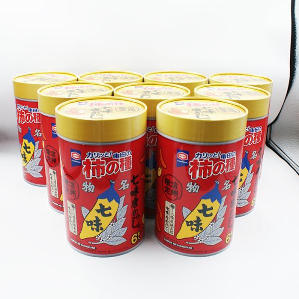 （送料込）亀田の柿の種ピーナッツ入り 信州限定八幡屋礒五郎七味唐からし味6袋入×9個（信州長野のお土産 スナック菓子 柿の種  亀田製菓 八幡屋礒五郎）