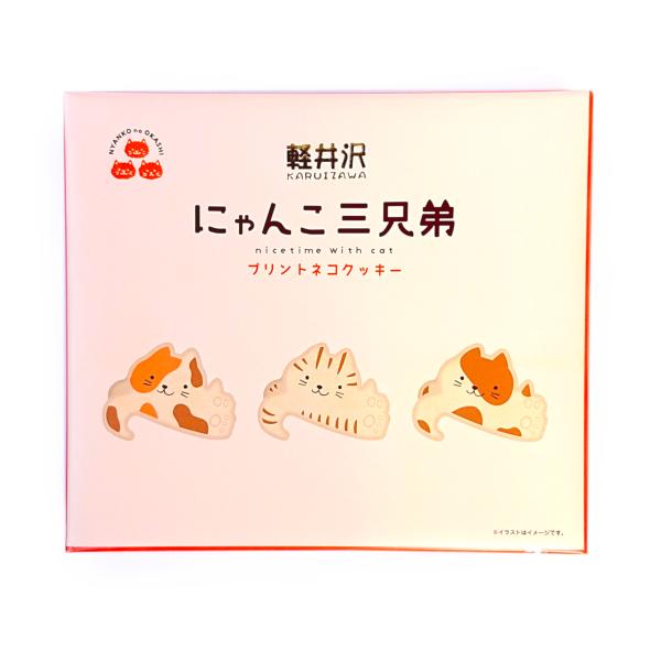 軽井沢 にゃんこ三兄弟 プリントネコクッキー 12個入り 信州 長野