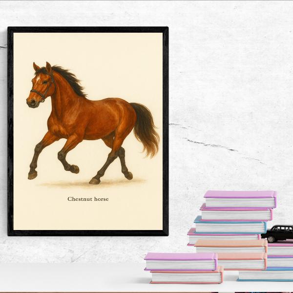 馬 Horse ポスター アート インテリア パネル キャンパス イラスト