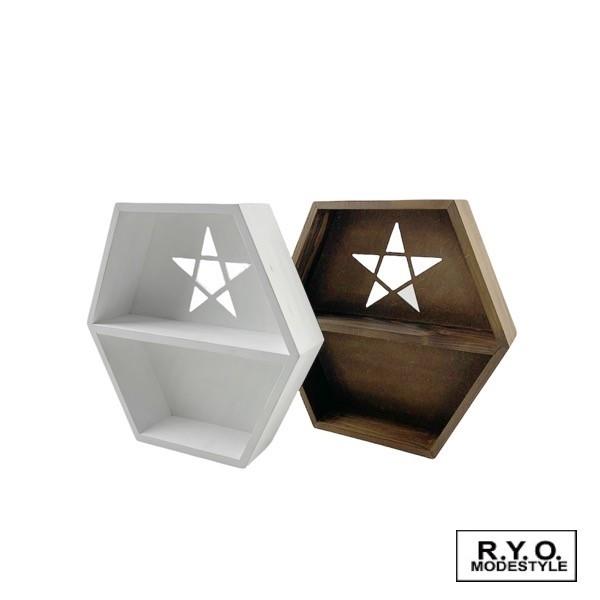 六角形　木製ラック　天然石　スター 六角形 木製ラック 天然石 スター : R.Y.O.MODESTYLE - 通販 - Yahoo
