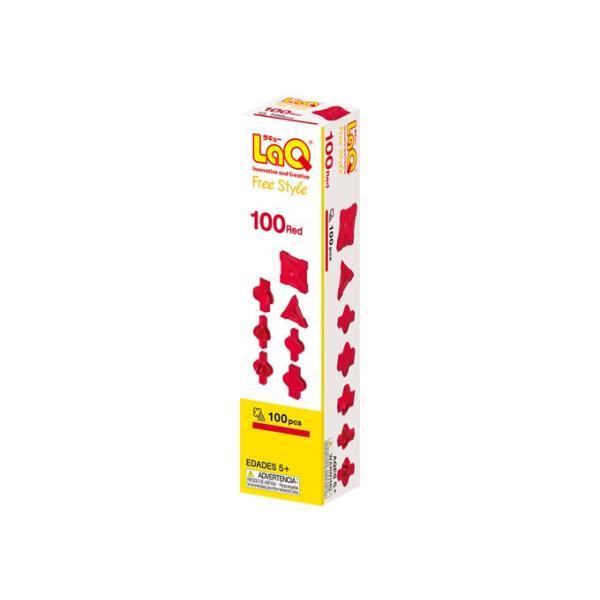 LaQラキュー　フリースタイル１００　レッド　１００ピース　知育玩具　日本製パズルブロック