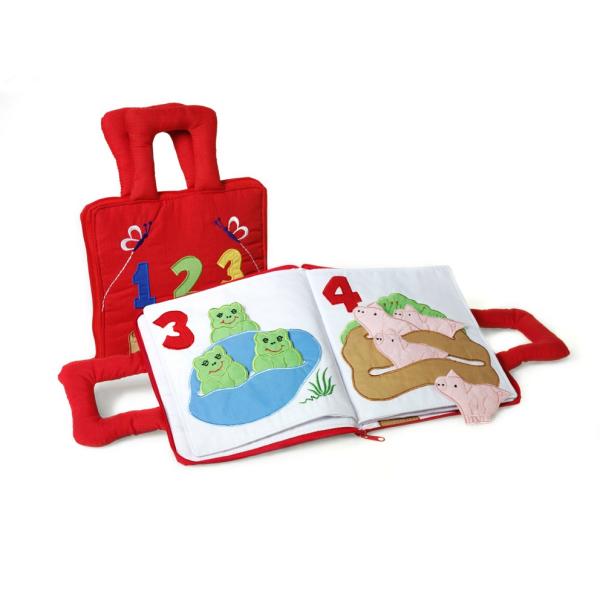 スウェーデンのoskar&amp;ellen社 布製ブックブック １.２.３数を表す楽しい動物やアイテムが入っています。楽しく遊びながら、数字を覚えてられます。アイテムは取り出せるので、違う遊び方も楽しめます。サイズ：20×26cmコットン...