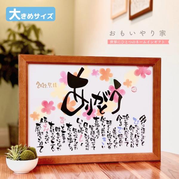 【商品説明】お父さんお母さんへの感謝の気持ちをお名前を織り交ぜた素敵なポエムにします。一点一点心をこめた直筆文字で丁寧にお仕立する世界にひとつのネームインギフトです。※ポエム（文章）はお人柄などを考慮して当店の作家が考えさせていただきます。...