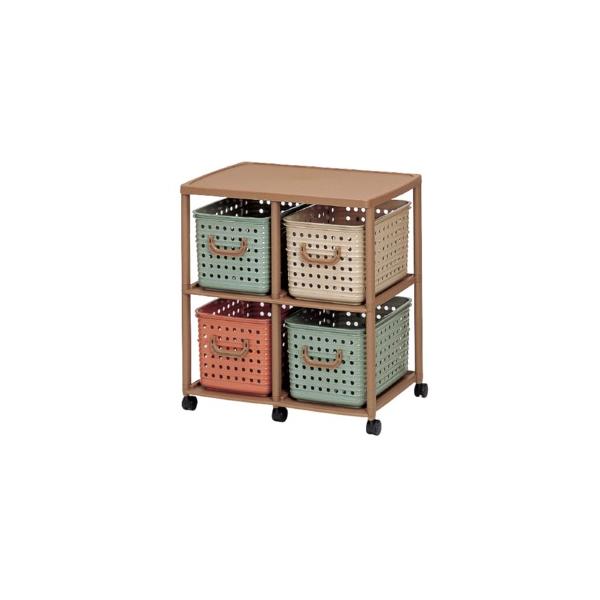 スリムバスケットラック 衣類収納 4W型 66×44.5×69.8cm 日本製