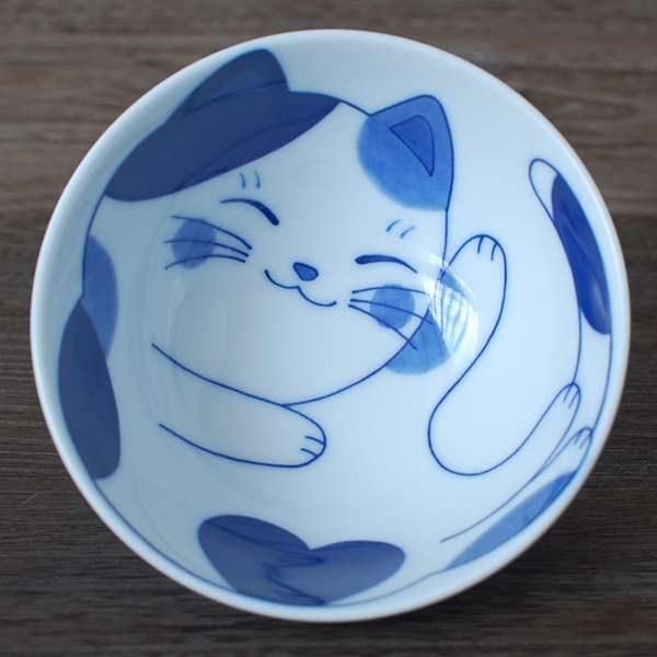 ねこちぐら ミケ茶碗 / 食器 ご飯茶碗 飯碗 中平 ねこつぐら 猫柄 ネコ 