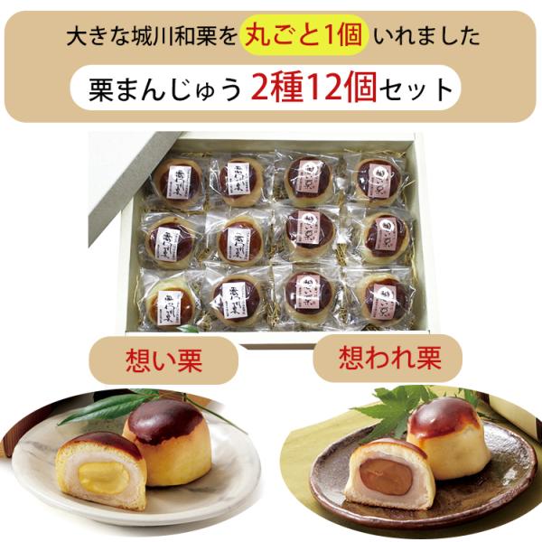 和栗様おまとめ専用ページです お彼岸 栗まんじゅう 2種12個セット （想い栗、想われ栗 各6個