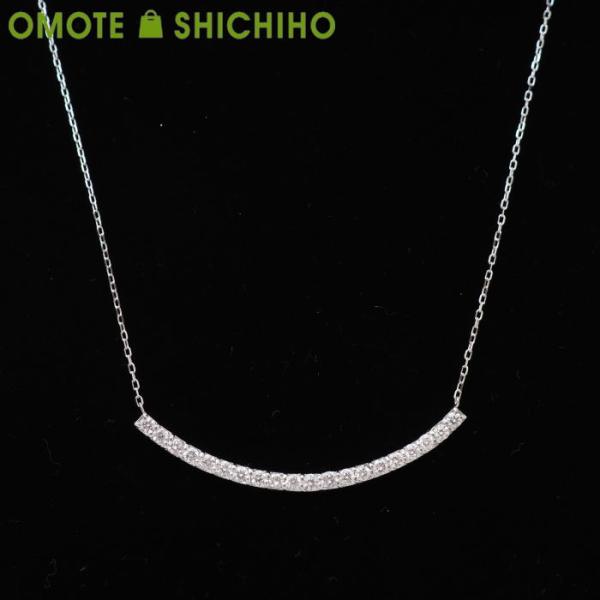 K18 WG ダイヤモンド ネックレス ペンダント 1.00ct 750 バー ホワイト 