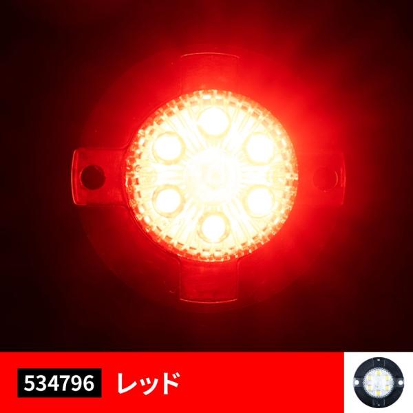 直送品 ジェットイノウエ LED丸ミニストロボ 12V/24V共用 レッド 534796  ※代引・返品不可
