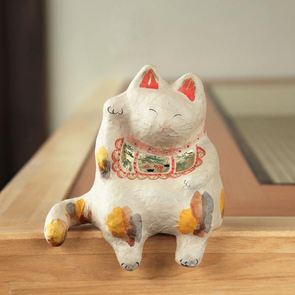 【招き猫】 置物　紙　和紙　縁起物 on-washi_903310003