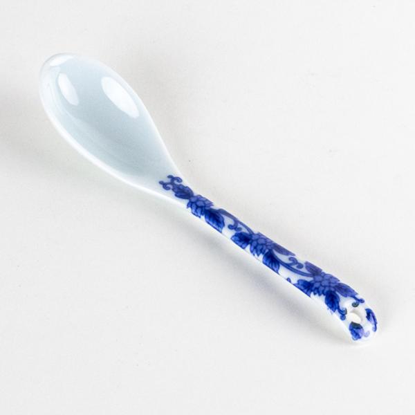 スプーン 有田焼 唐草（青） デザート用 ティースプーン 日本製 陶器 カフェ風