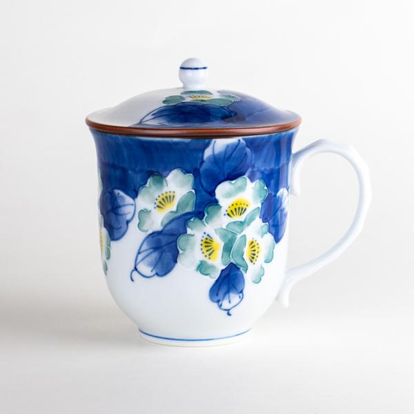 蓋付き マグカップ おしゃれ 有田焼 花集い 青 : 有田焼やきもの市場