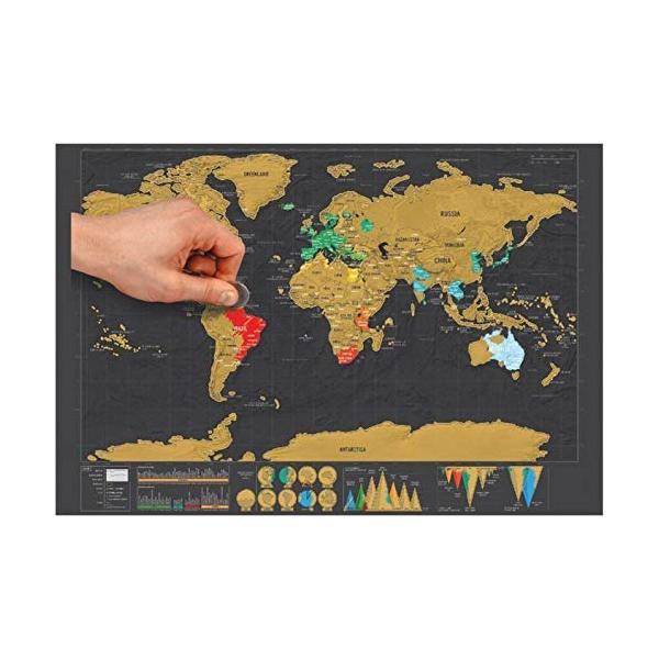 LOWIS 世界地図 ポスター インテリア スクラッチ マップ こども プレゼント 学習地図 42cm x 30cm