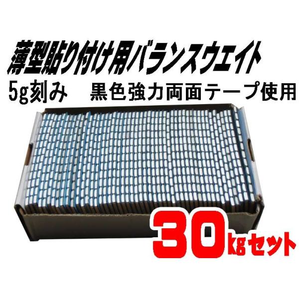 【再入荷！】５ｇ刻み，バランスウエイト３０ｋｇセット，ブラック強力両面テープ採用【送料無料】【即納】☆バランスウエイト３０シルバー
