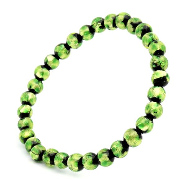 沖縄 ホタルガラス 緑色 健康運 ブレスレット パワーストーン お土産 GOLD STONE ホタルガラス グリーン ブレスレット メンズ