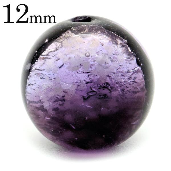 ホタルガラス ビーズ 粒売り 12mm マリンパープル 紫色 光る バラ売り とんぼ玉 パーツ 沖縄 お土産 父の日 ギフト プレゼント 爆買