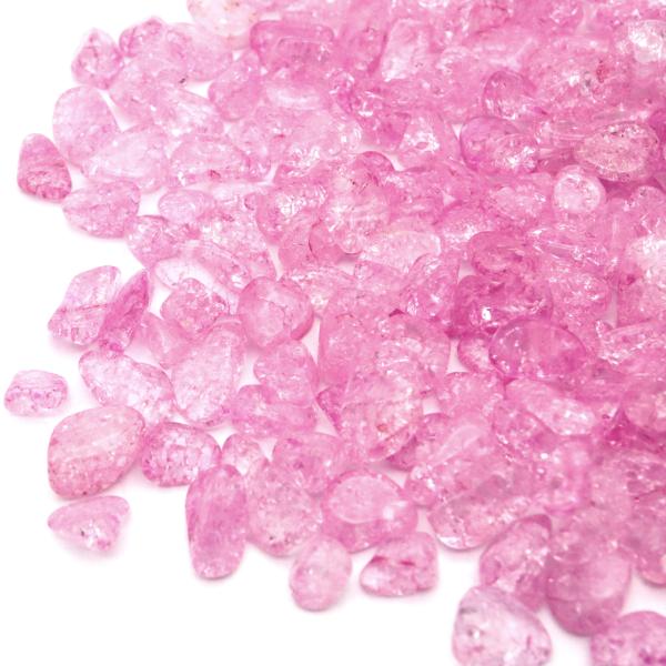 爆裂水晶 さざれ 中粒 100g ピンク 桃色 クラック水晶 天然石 チップ レジン封入に 材料 パーツ 浄化 パワーストーン Crystal 父の日 ギフト プレゼント 爆買