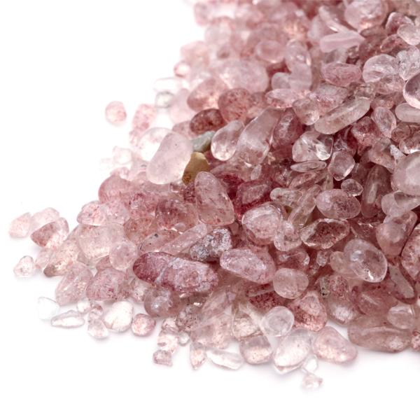 レジンやガラスドーム封入におすすめの穴なしさざれ。小瓶に入れてお部屋のインテリアなどにも。100g単位での販売となります。◆ストロベリークォーツとは大人気のストロベリークォーツですが、1960年にメキシコで発見され、その苺を連想させる可愛ら...