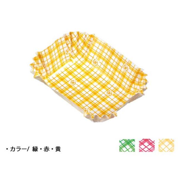 COCO-CASE　角大　チェック柄　黄　１袋（５００枚入）　おかずカップ