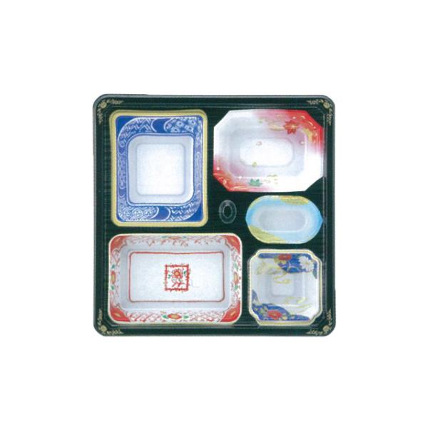 T-204本体・蓋三彩セット　会席膳　仕出容器　バラ20入