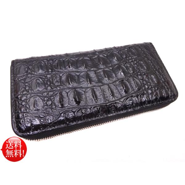 クロコダイル 長財布 新品 本物 本革 高級感 ラウンドファスナー