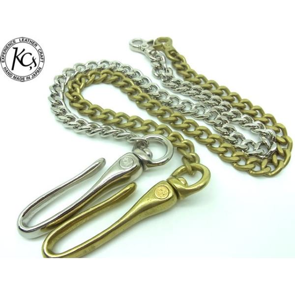 真鍮無垢　ウォレットチェーン　Sカン　金　brass 極 真鍮無垢 ウォレットチェーン Sカン 金 brass 極