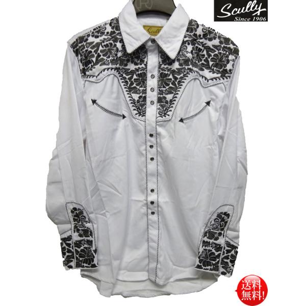 ビンテージ 刺繍入り ウエスタンシャツ ホワイトステッチ