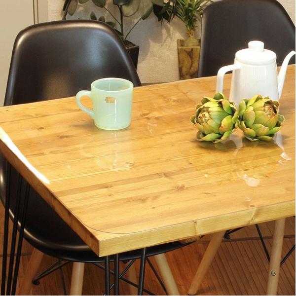 テーブルマット 透明 クリア テーブル マット 120 x 75 cm 厚 1mm テーブルクロス ビニール PVC デスクマット 食卓 送料