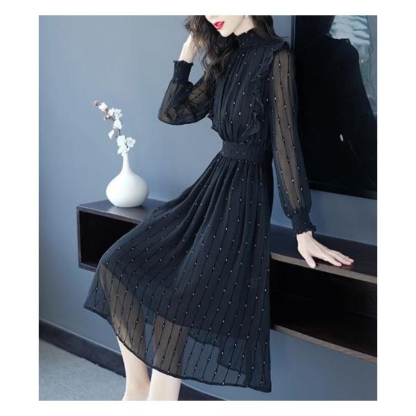 ワンピース レディース シャツワンピース 40代 30代 代 コーデ ミモレ丈 膝下丈 ハイネック 長袖 二次会 およばれ きれいめ 大人 上品 黒 Buyee Buyee บร การต วกลางจากญ ป น ซ อจากประเทศญ ป น
